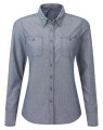 Horeca Dames Blouse Chambray Premier PR347 Blauw Denim